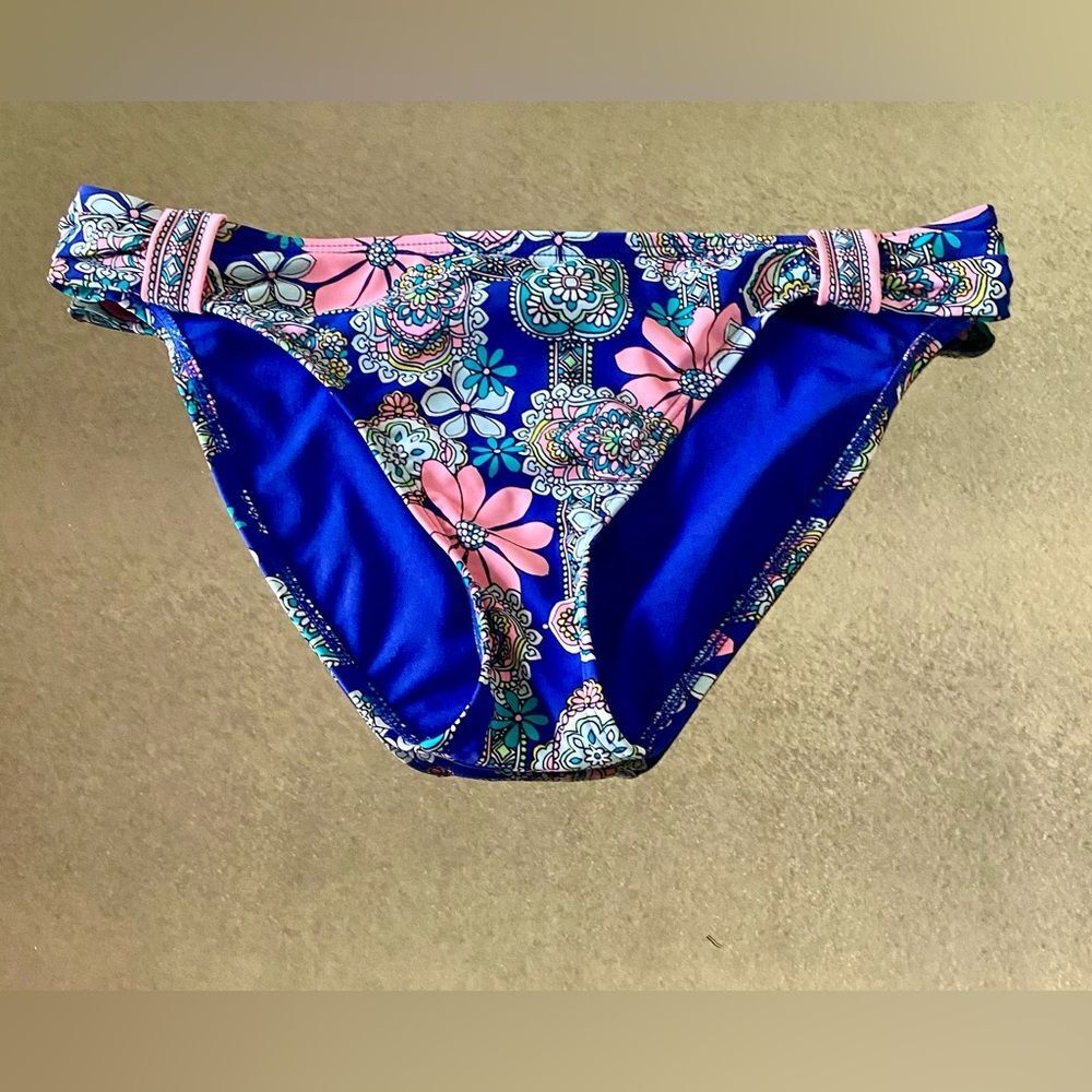Hobie Pink and Blue Floral Bikini Bottom